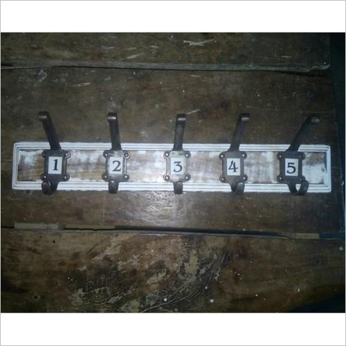 Number Hook Set Of 1 To 5 On White Plate