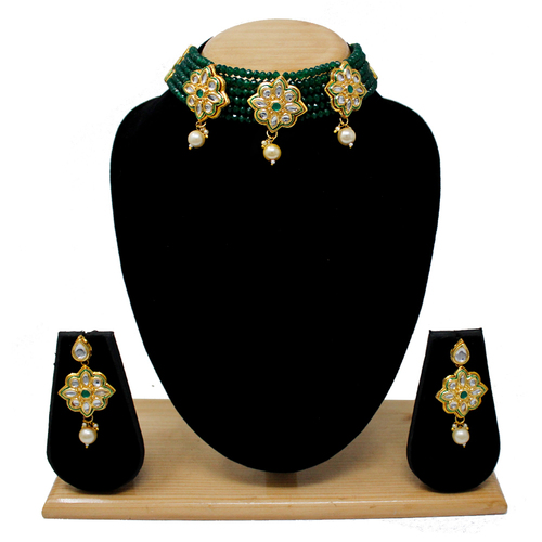 New Design Choker Necklace Set(Dark Green)