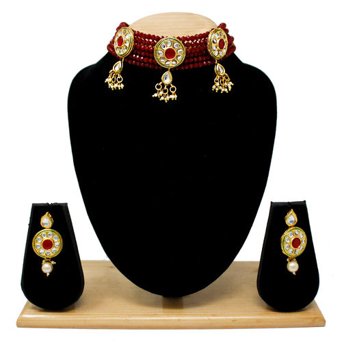 Fancy Design Choker Set( Maroon)