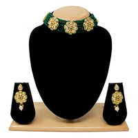 Simple Latest Design Choker Neckalce Set (Green)