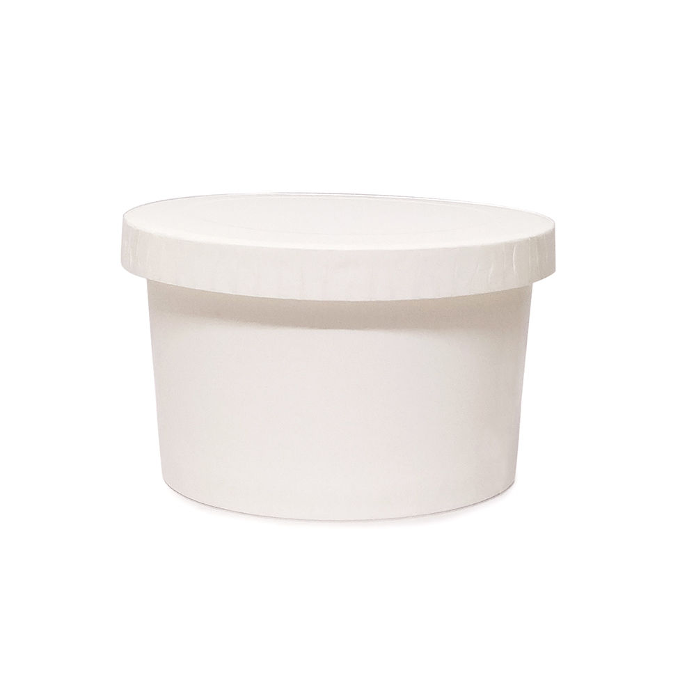 Primaxx Paper Container with Lid (White, 350 ML)