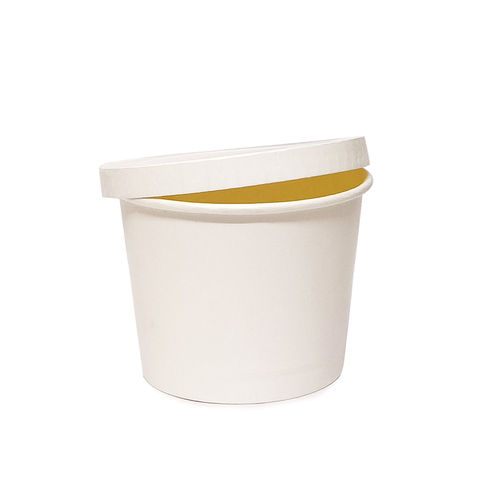 Primaxx Paper Container with Lid (White, 500 ML)