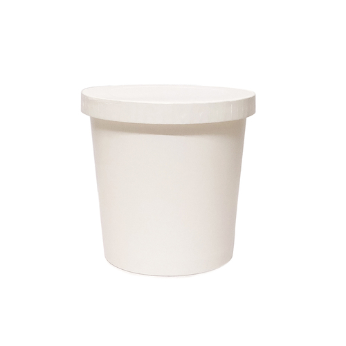 Primaxx Paper Container With Lid (White, 750 Ml) Application: Office & Hotel