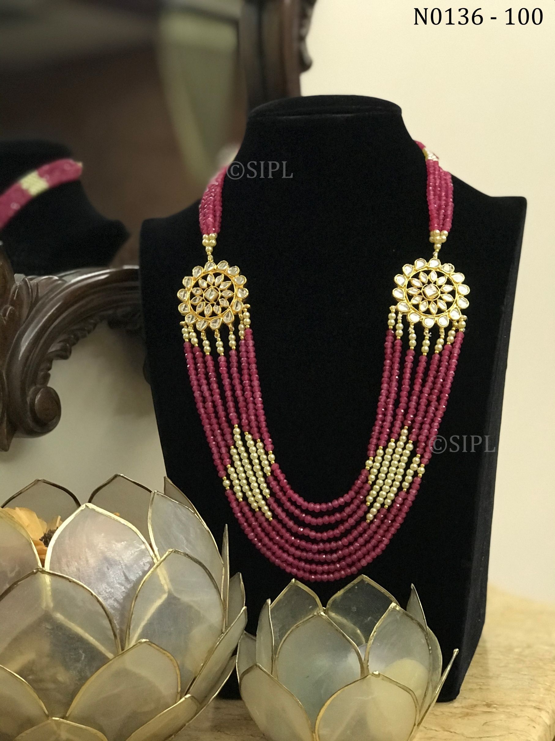 Ahmedabadi Kundan Meenakari Necklace set