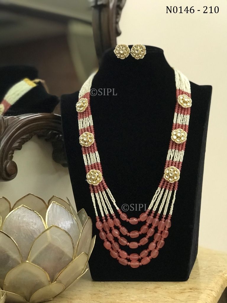 Ahmedabadi Kundan Meenakari Necklace set