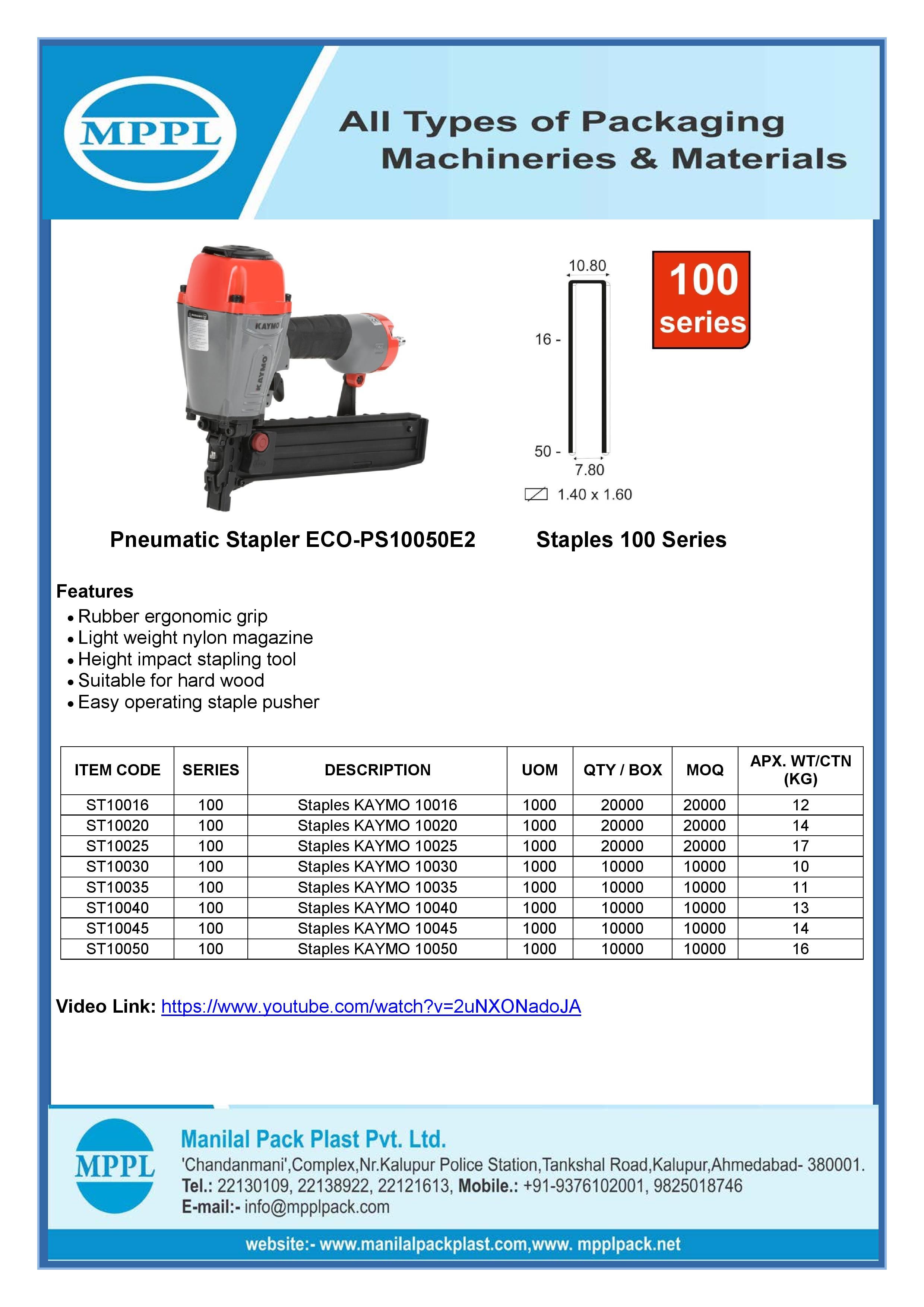 Pneumatic Stapler ECO-PS10050E2