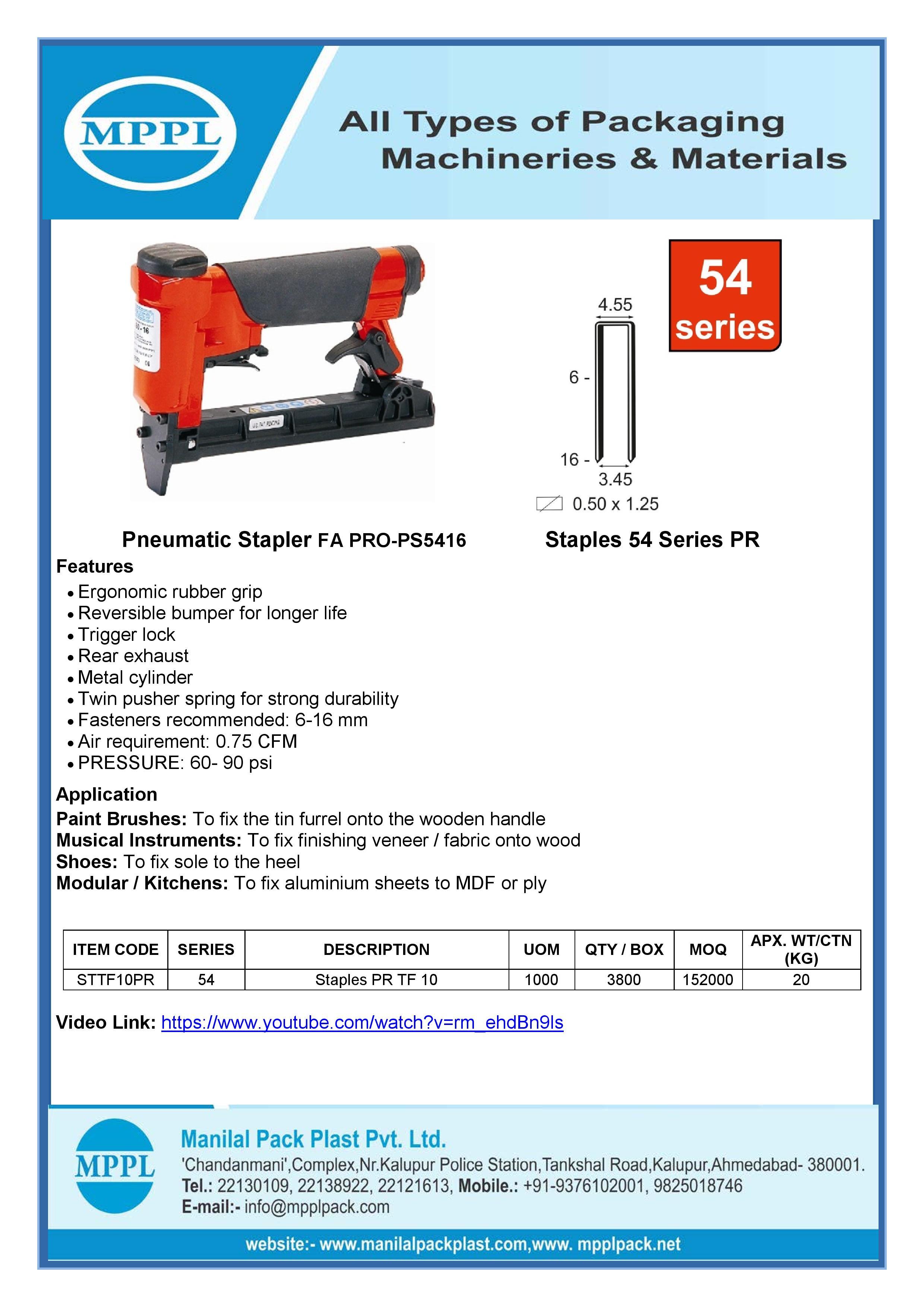 Pneumatic Stapler FA PRO-PS5416