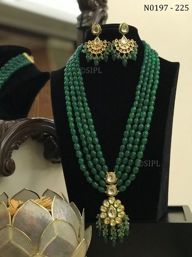 Beautiful Ahmedabadi Kundan Necklace Set Dangle Earrings