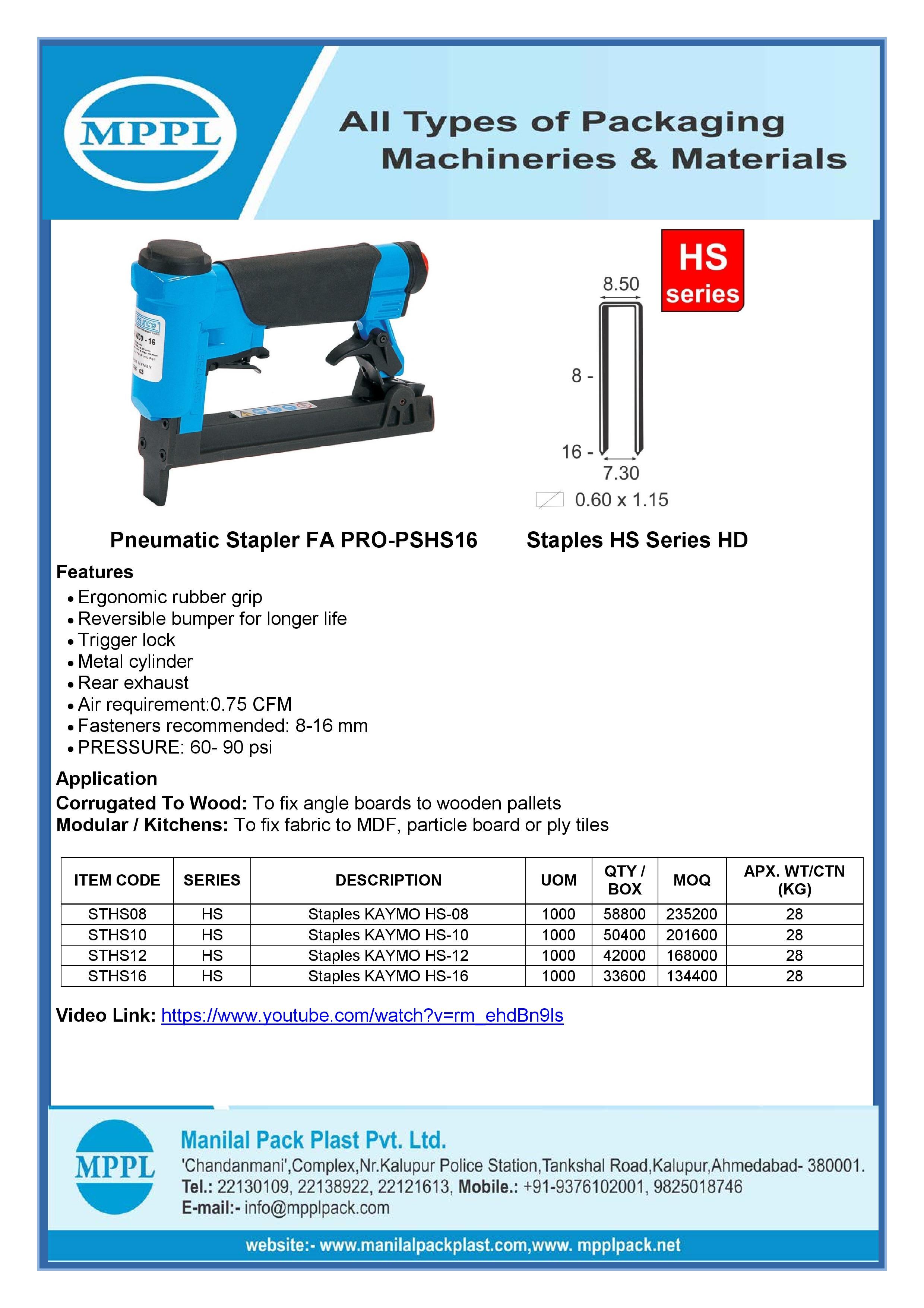 Pneumatic Stapler FA PRO-PSHS16