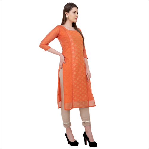 Washable Chanderi Straight Kurti