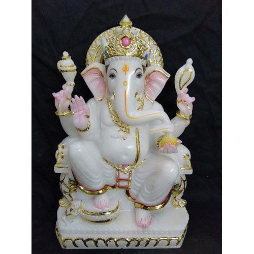 Ganesh Ji Marble Statue - Finishing: Polishing