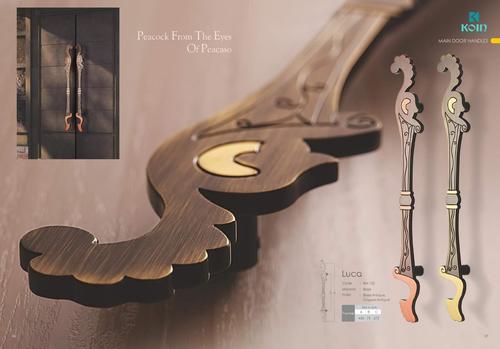 Designer Door Handles - Brass Material, 18" Size, Available in Brass Antic and Copper Antic | Elegant Designer Door Handle for Stylish Interiors