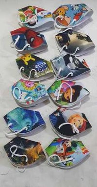 Kids Face Mask - Cotton Material, Multi-color Design | Unisex, Cartoon Printed, Protective N95 Style, Funny Kids Cotton Print