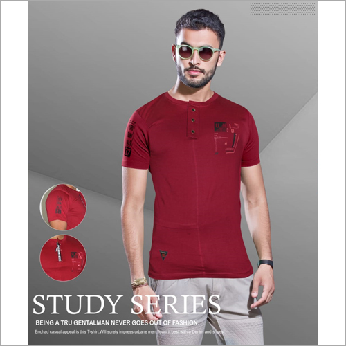 Mens Fancy Henley Neck T-Shirt Mens Fancy Henley Neck T-Shirt