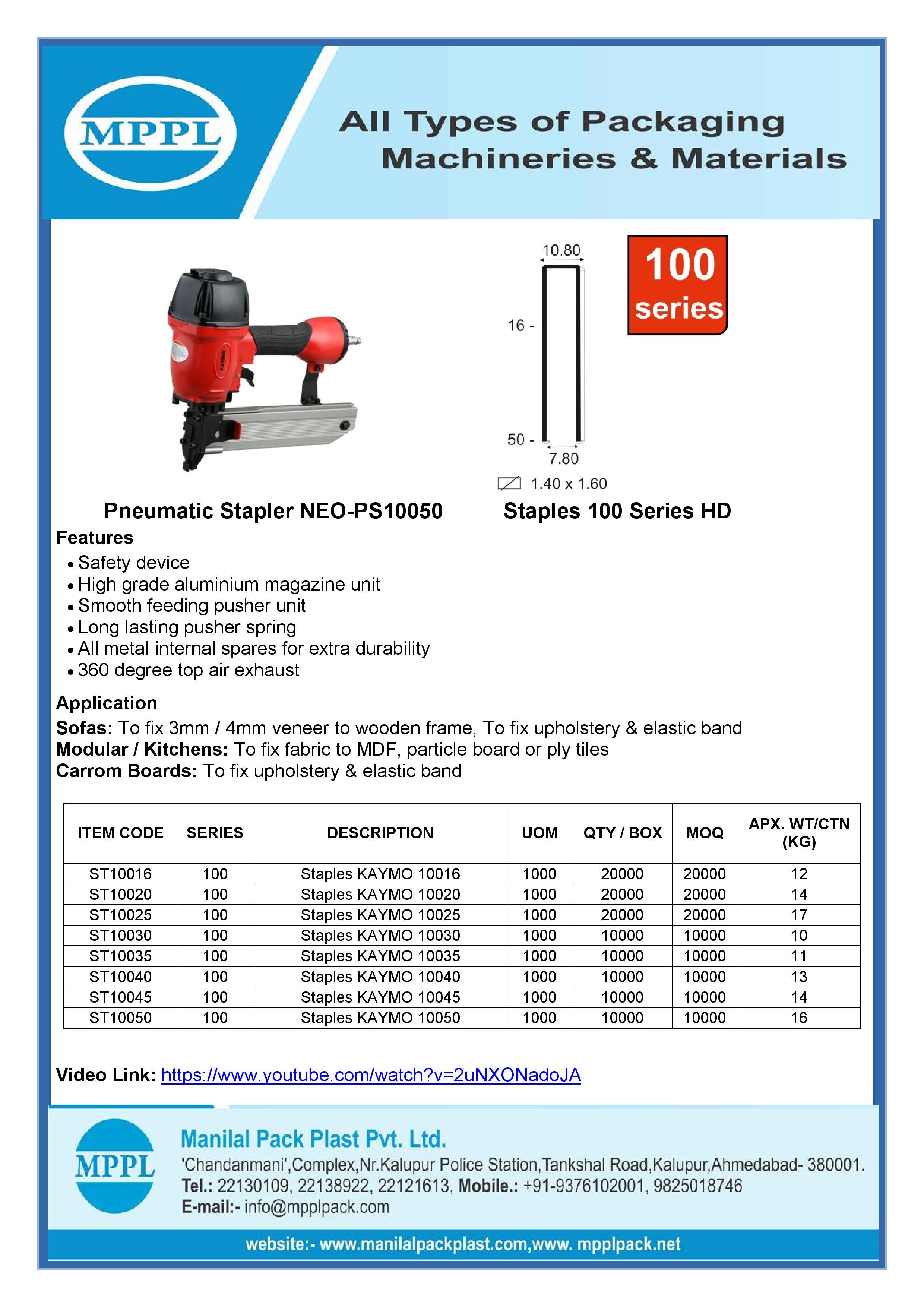Pneumatic Stapler NEO-PS10050