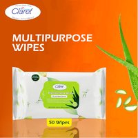 Claret Multipurpose Aleovera Wet Wipes (Skin & Object Cleaning) 50 Pcs