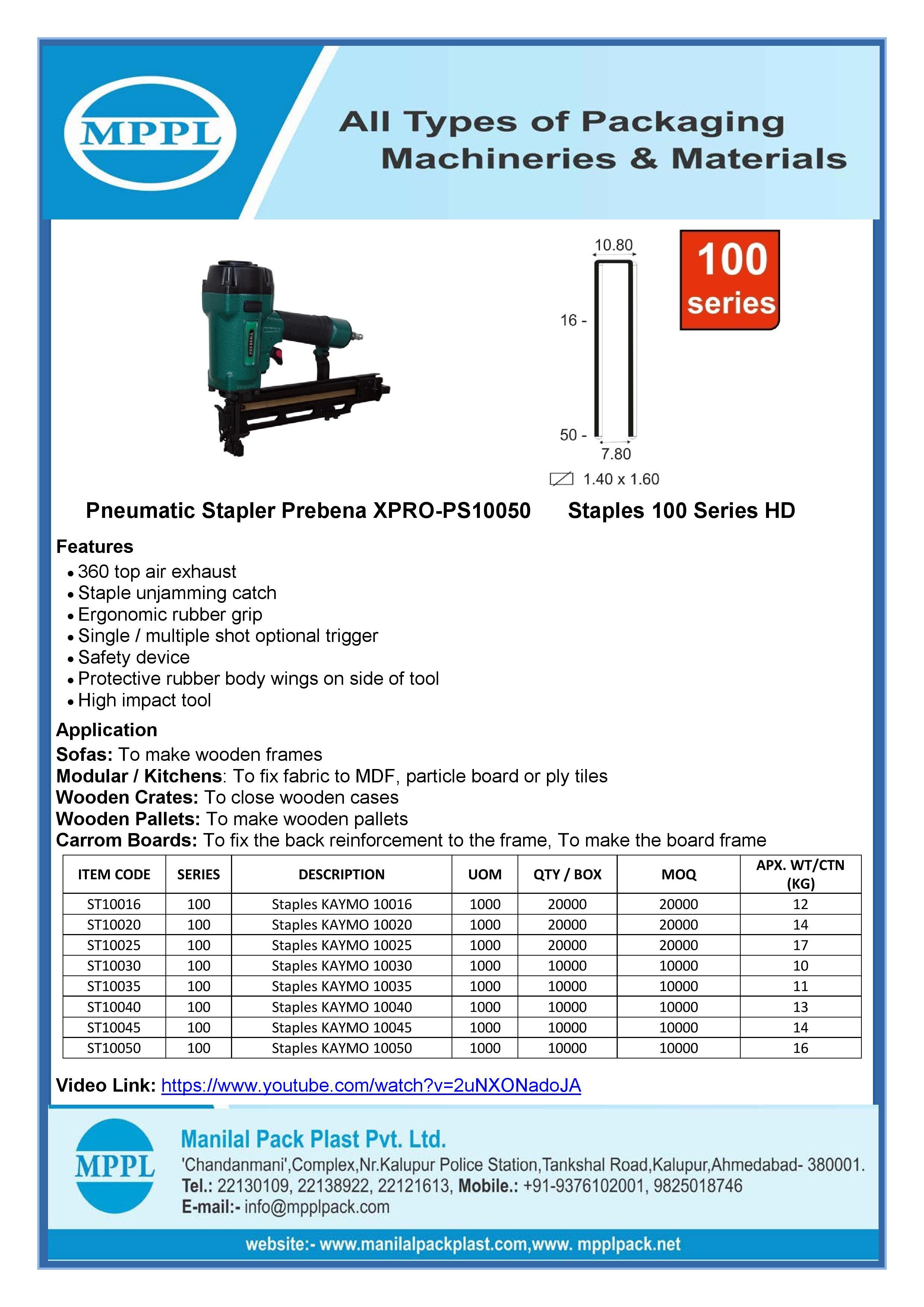 Pneumatic Stapler Prebena XPRO-PS10050