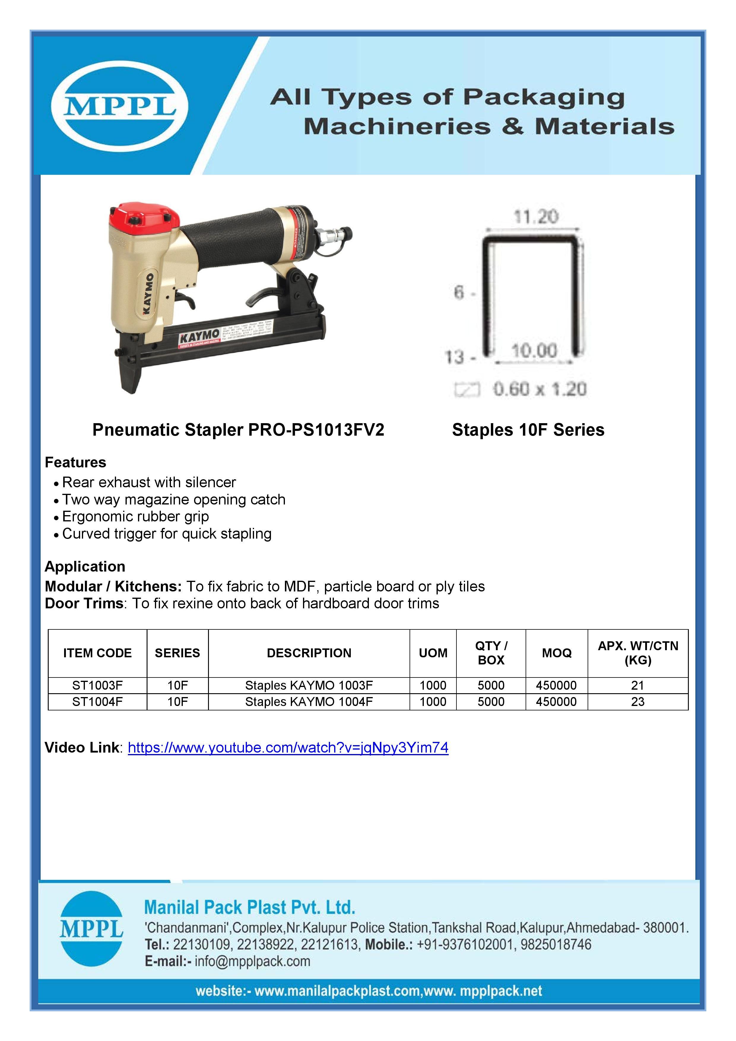 Pneumatic Stapler PRO-PS1013FV2