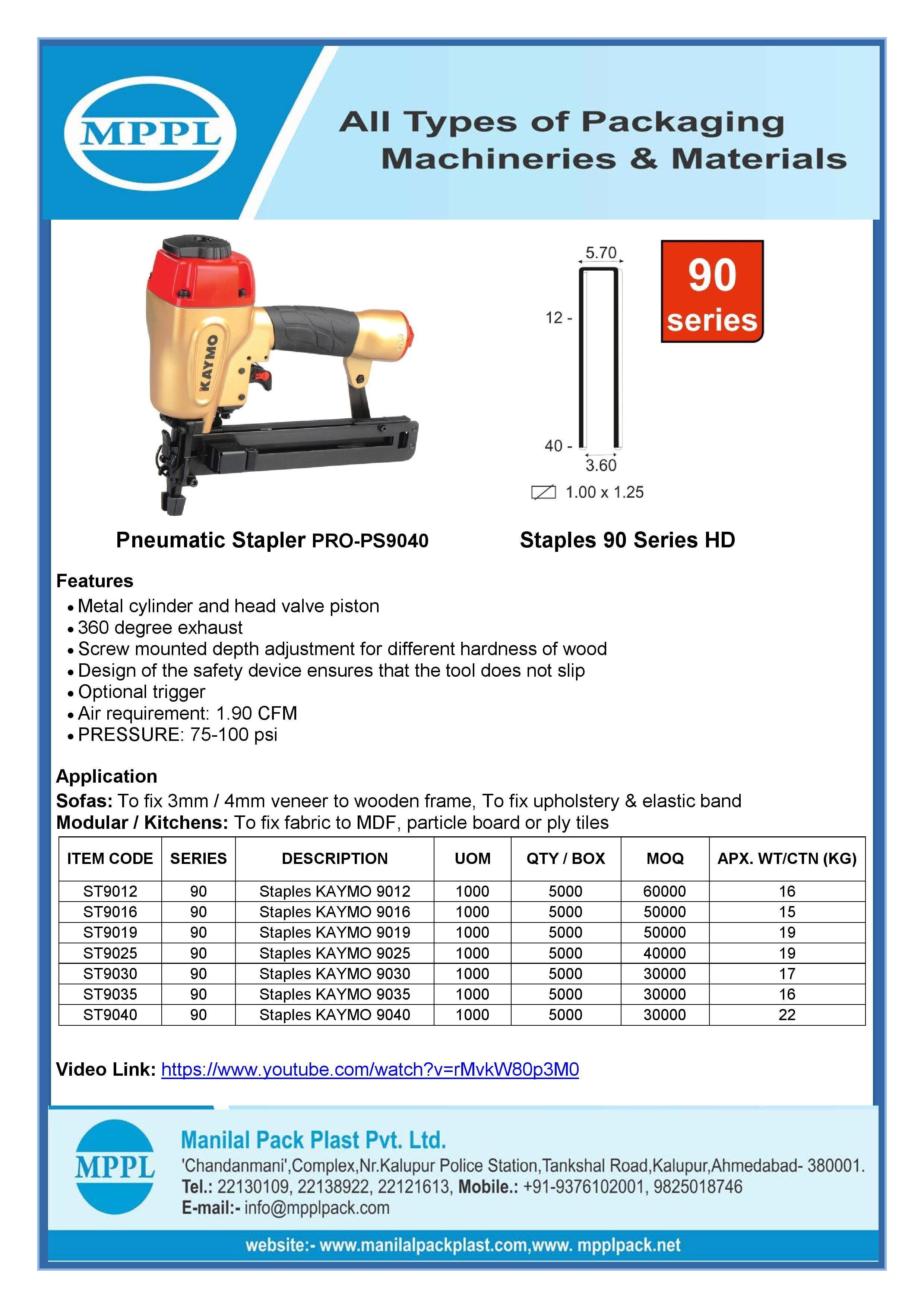 Pneumatic Stapler PRO-PS9040