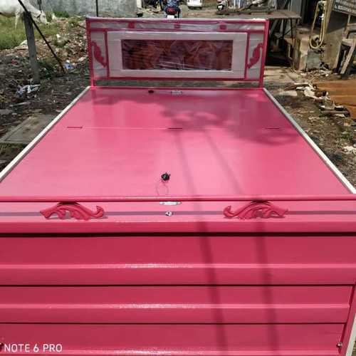 Folding heavy metal bed with box and head