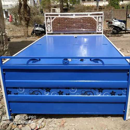 Folding Metal Bed with Box and cousin head Size 4.25×6.25 Feet