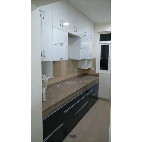 Parallel Kitchen - Plywood, Customizable Dimensions, White Lacquer Finish | Quartz Countertop, Blum Hardware, 1 Year Warranty