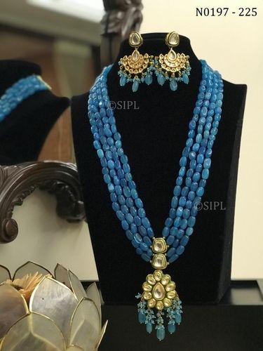 Beautiful Ahmedabadi Kundan Necklace Set Dangle Earrings