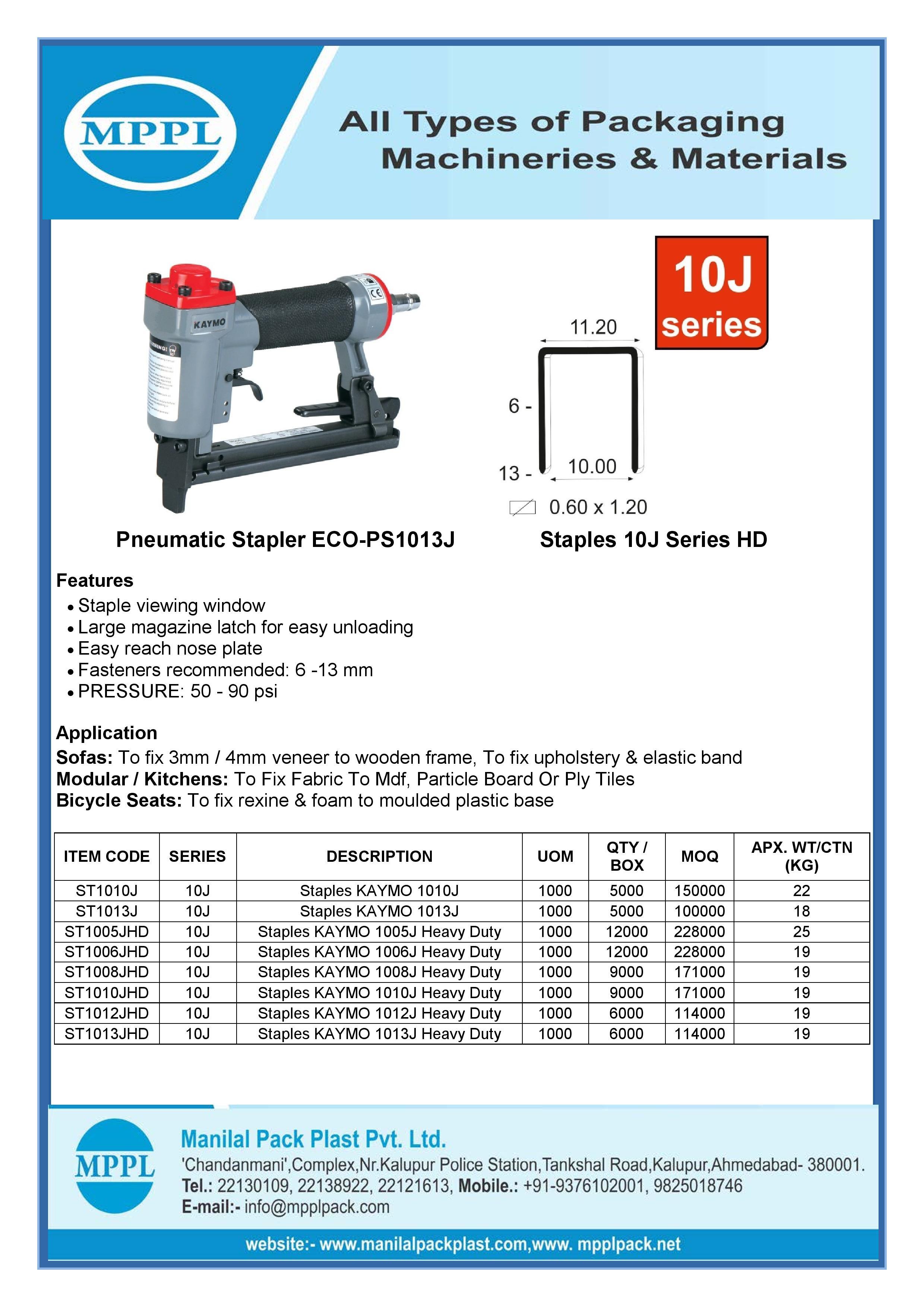 Pneumatic Stapler ECO-PS1013J