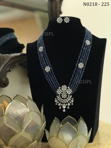 Beautiful American Diamond Necklace Set Stud Earrings