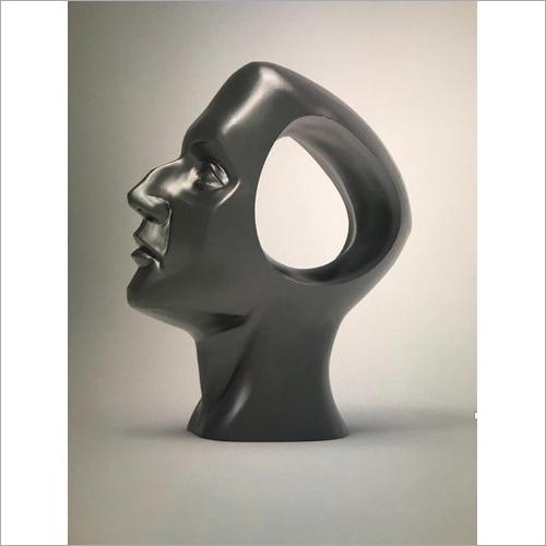 Black Polished Fiber Art Sculpture