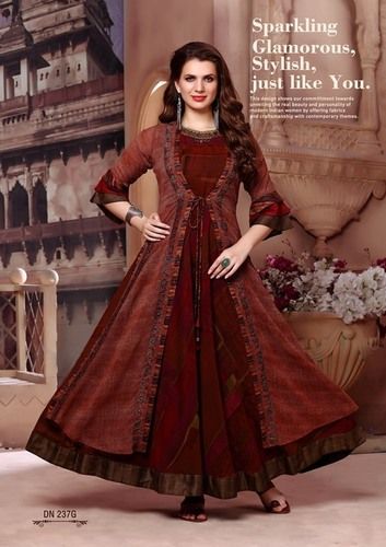 Multi Long Designer  Georgette Kurti