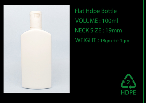 50Ml White Hdpe Flat Bottle Size: 50 Ml