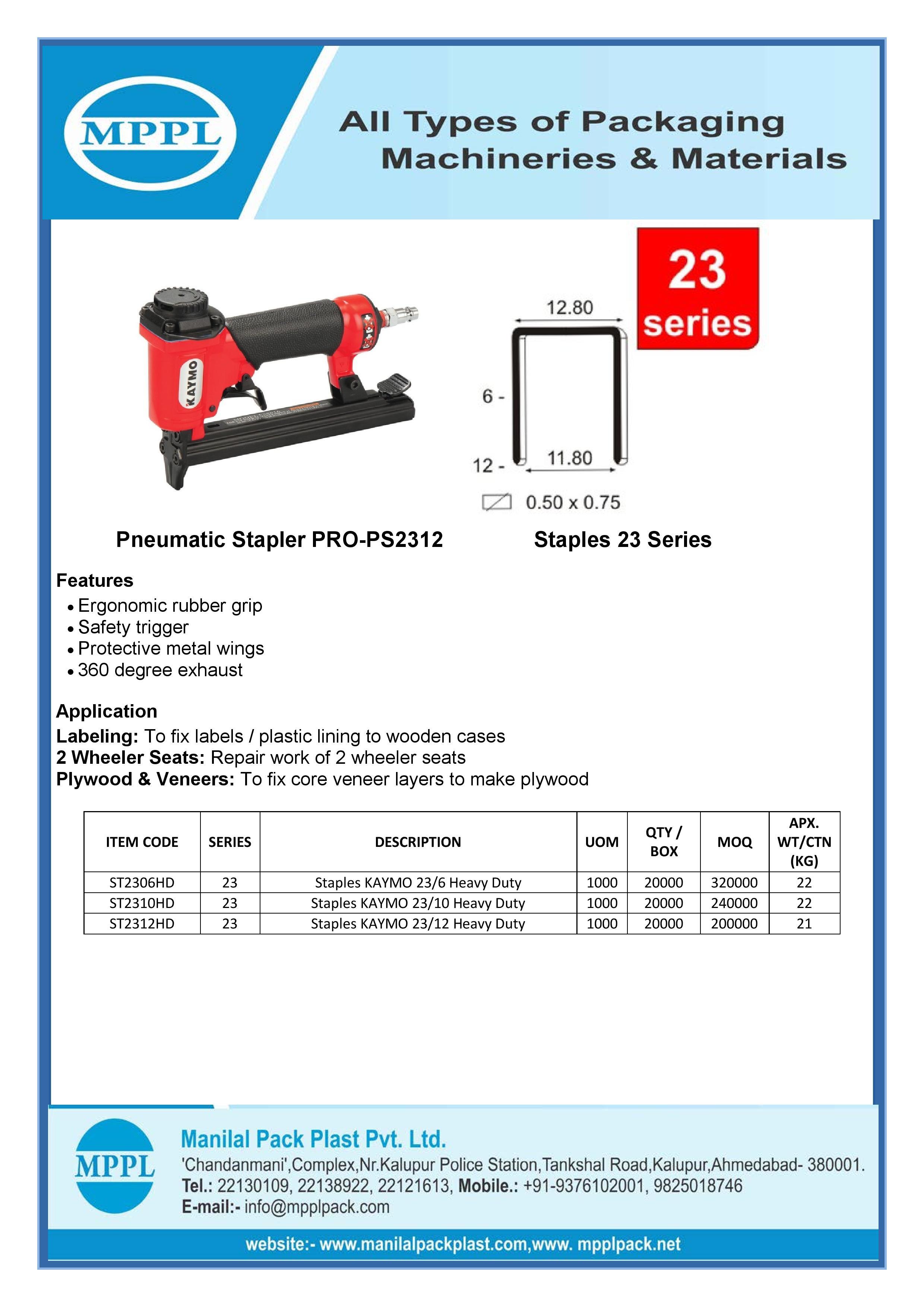 Pneumatic Stapler PRO-PS2312
