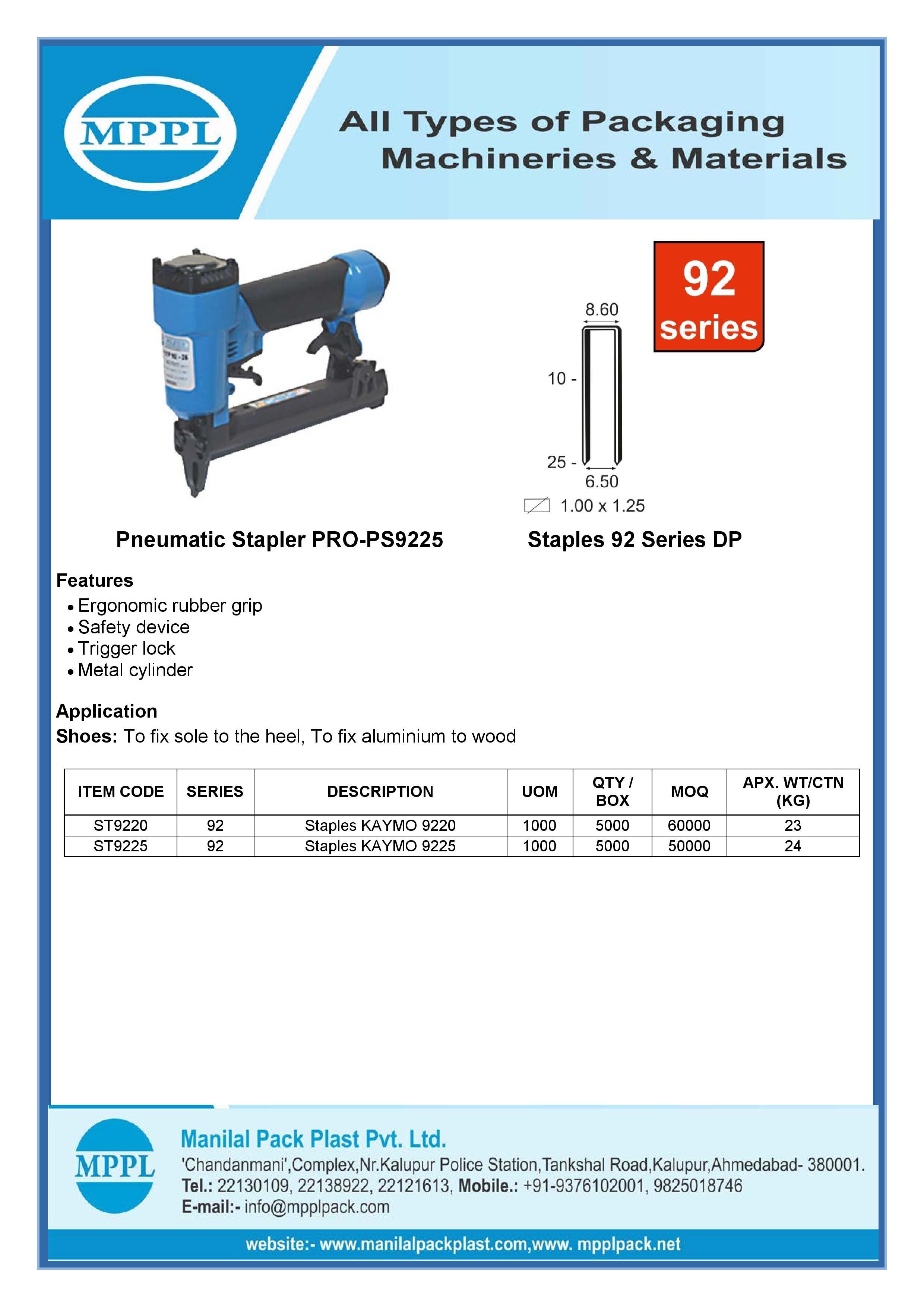 Pneumatic Stapler PRO-PS9225