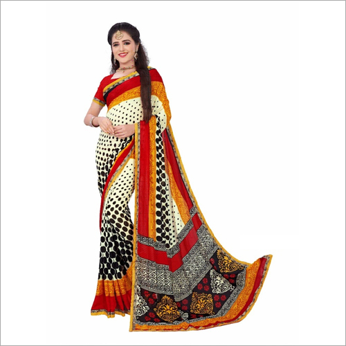 Available In Different Color Heavy Georgette Saree With Lace