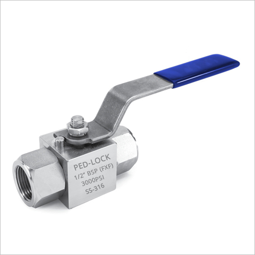 Ped-Lock Stainless Steel Ball Valve - 1/2 Inch, 3000 PSI Pressure Rating | Suitable for Oil Media, SS316 Material Grade
