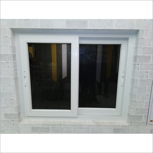 UPVC Sliding Window - 2-Track Design Min Size 25 Feet , White Color for Household and Office Applications