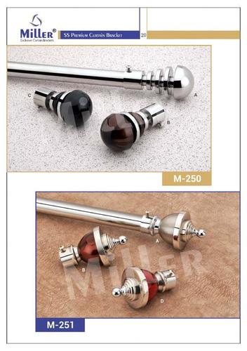 SS Curtain Bracket - Stainless Steel, Standard Size, Silver Brown Color | Glossy Finish, Durable Metal Design