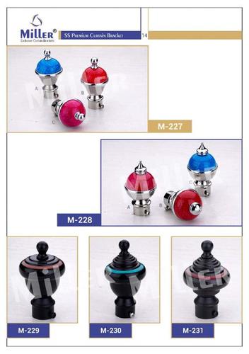 Square Curtain Bracket - Stainless Steel & High-Grade ABS, Medium Size | Glossy Finish, Available in Red, Blue, and Black