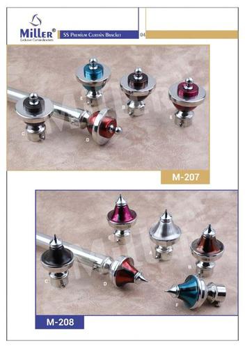 Steel Curtain Support - Steel Standard Size Silver Red Blue | Polished Finish Durable Metal Design
