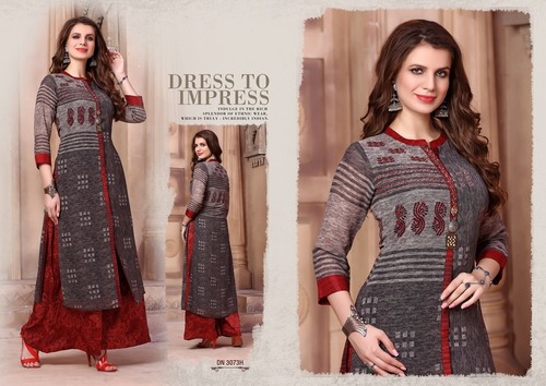 Ladies Rayon Pallazo Kurti Set
