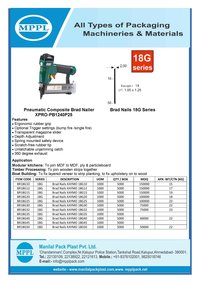 Pneumatic Composite Brad Nailer Xpro-PB1240P25