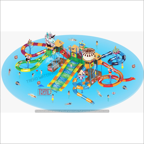 Water Slide Multi Play System With Ice Cream Theme