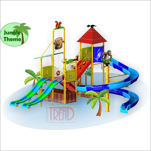 Water Slide Multi Play System With Jungle Theme