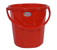 Plastic Bucket - 25 Ltr Capacity | Glossy Finish, Single Cavity, Available In Green, Blue & Red, With Comfortable Handle Grip
