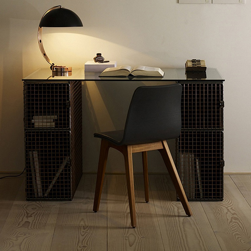 Wire Mesh Study Table With Chair