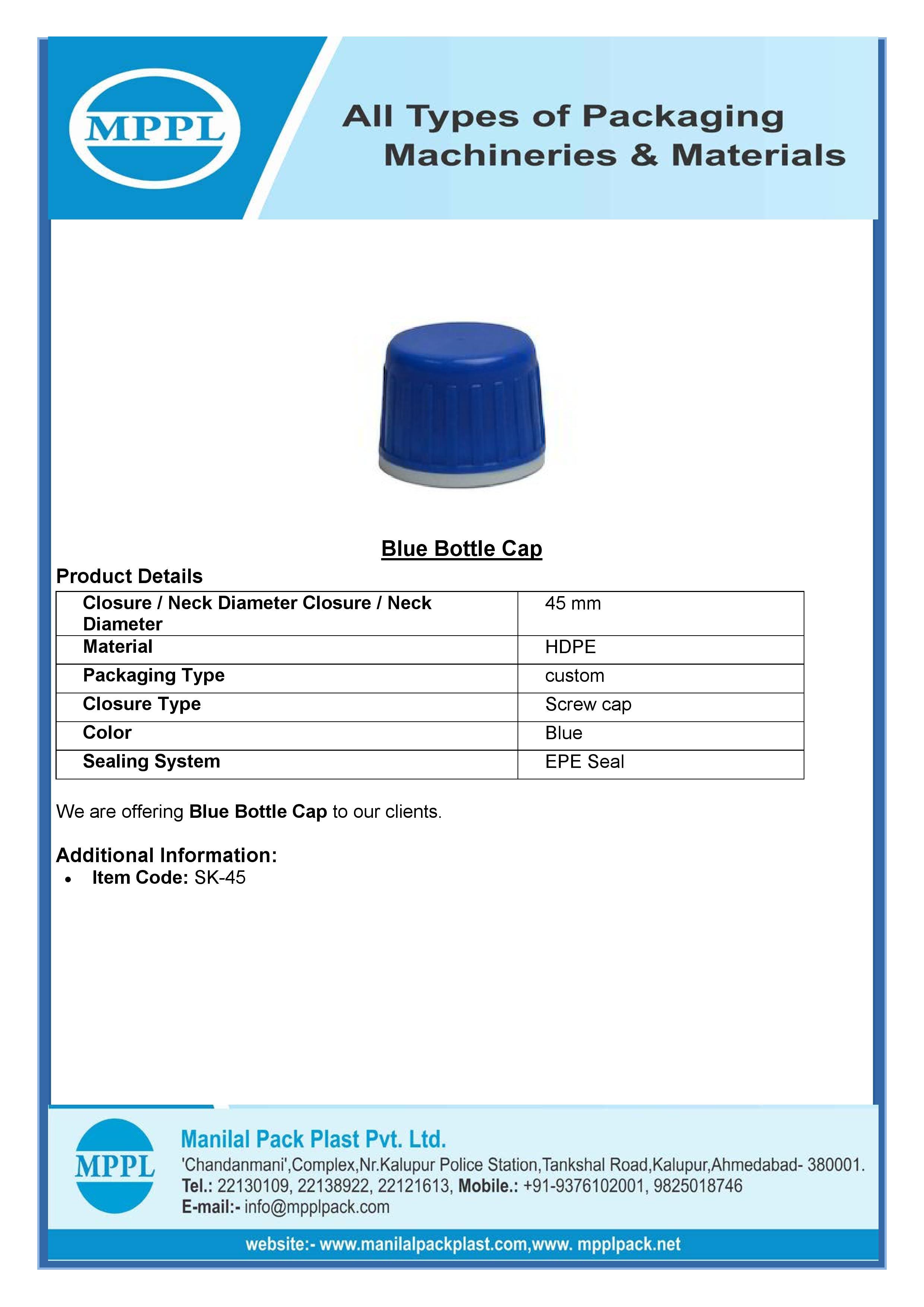 Blue Bottle Cap