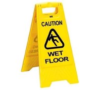 Wet Floor Caution Board - Pp Material, 320 X 310 Mm, Height 650 Mm, Yellow Color | Durable And Long-lasting Safety Sign For Roadside Use