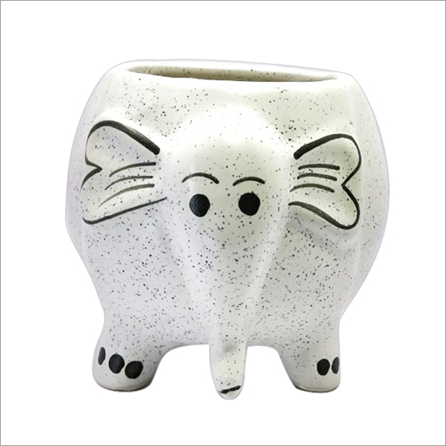 Ceramic Elephant Shape Flower Pot By ANUYANT TRADERS