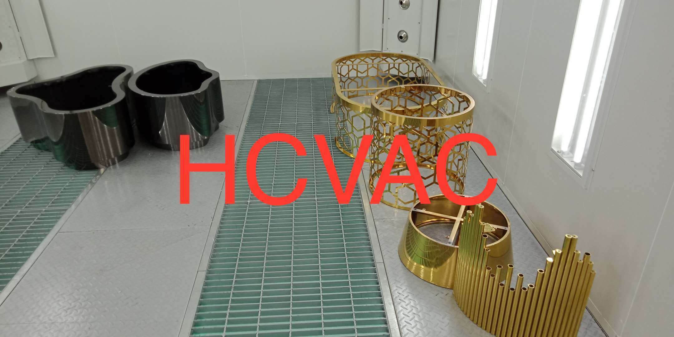 HCVAC Front Open Door Metal Furniture Sheet PVD Titanium Gold Vacuum Ion Coating Machine